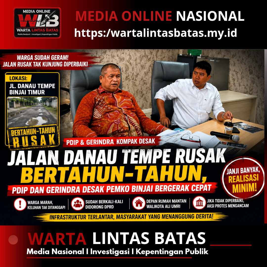 Jalan Danau Tempe Rusak Bertahun-Tahun, PDIP dan Gerindra Desak Pemko Binjai Bergerak Cepat.